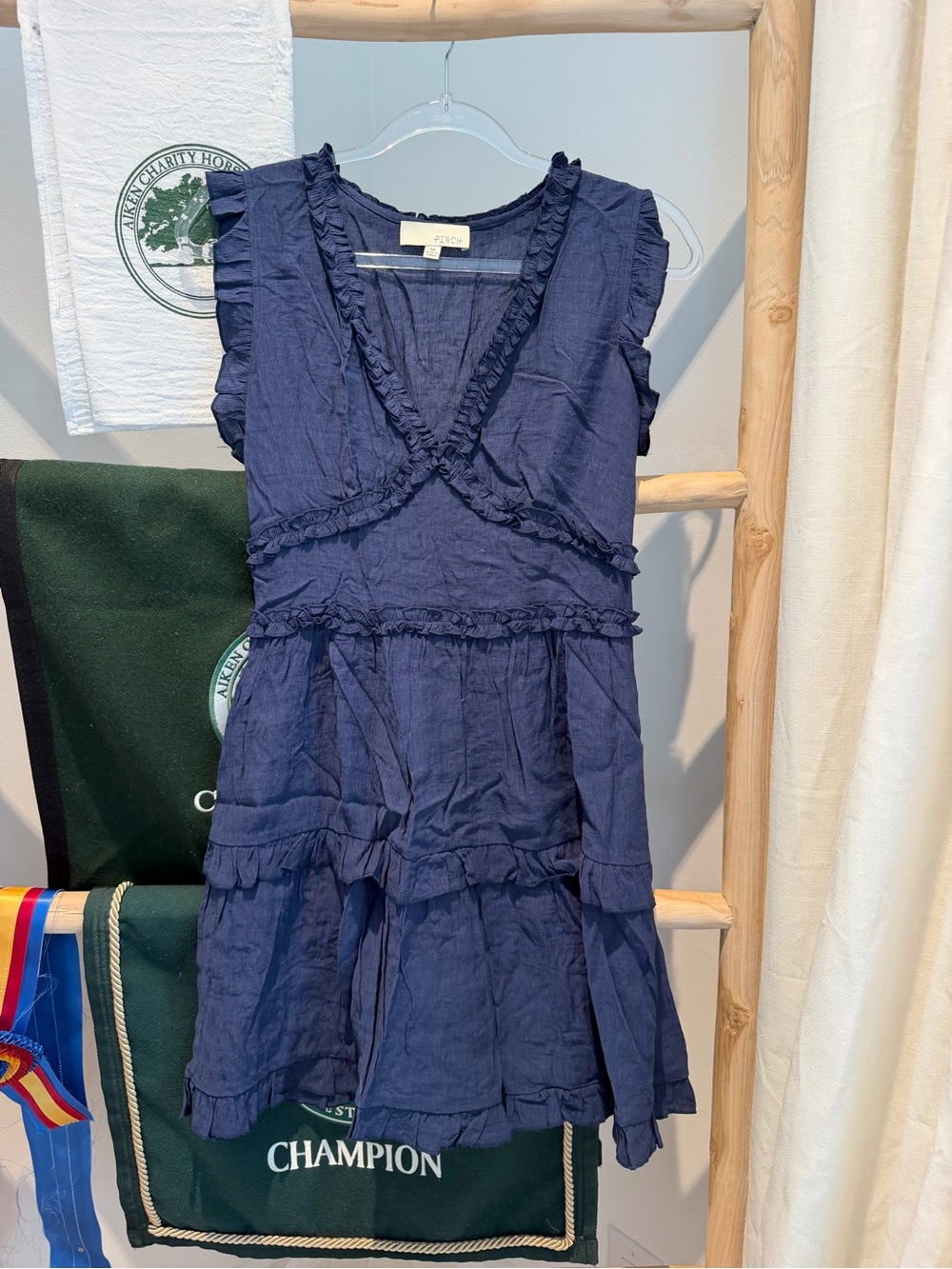 NEVER WORN Pinch Navy Ruffle Mini Dress
